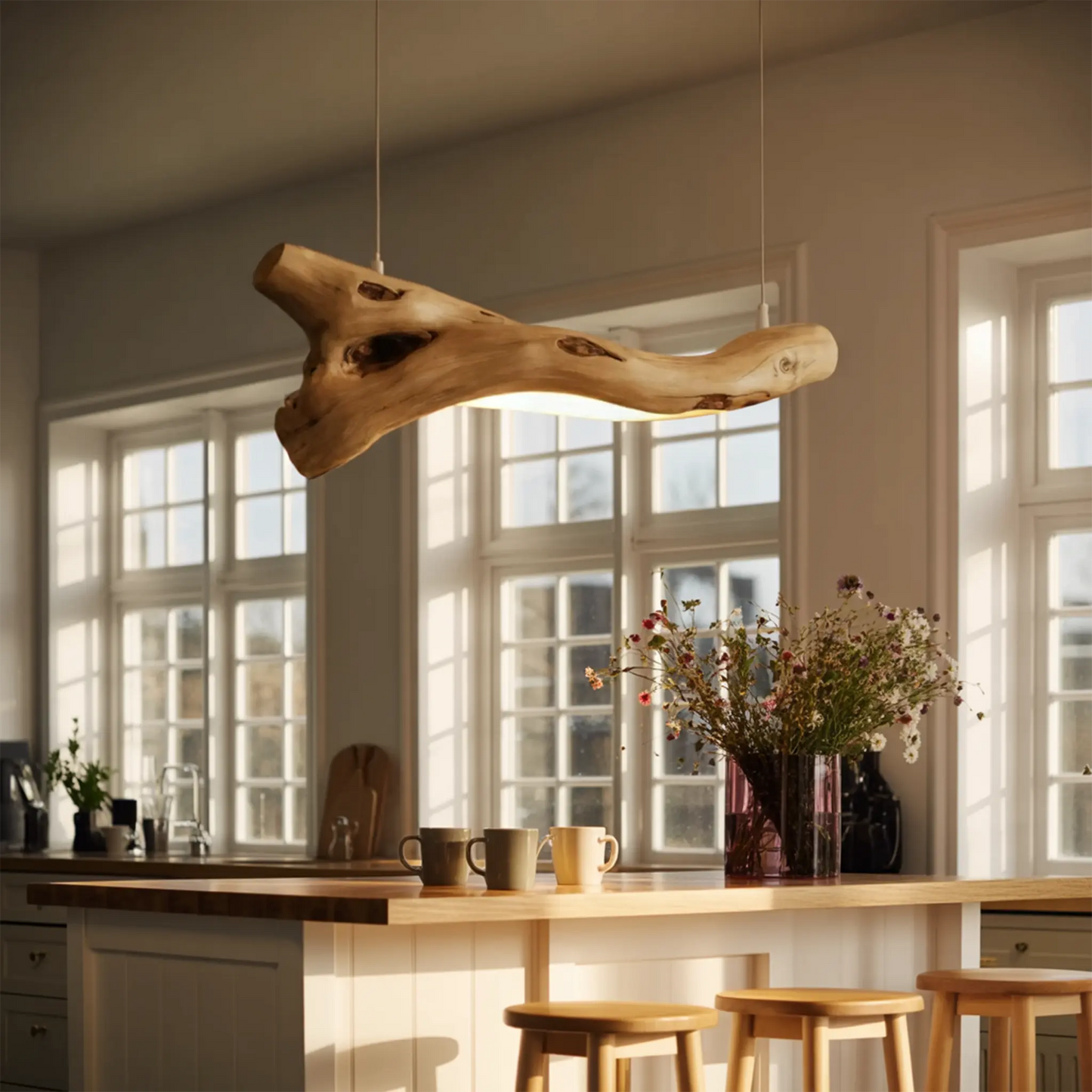 Modern Rustic Pendant Light With Tree Branch Design For Living Room Or Dining Kitchnce