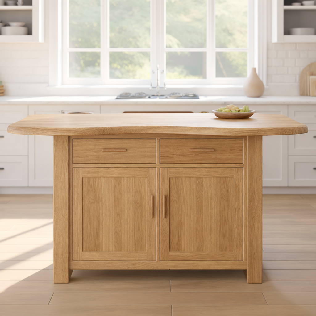 Solid Wood Kitchen Island with Storage Cabinet and Drawers, Walnut Kitchen Prep Table