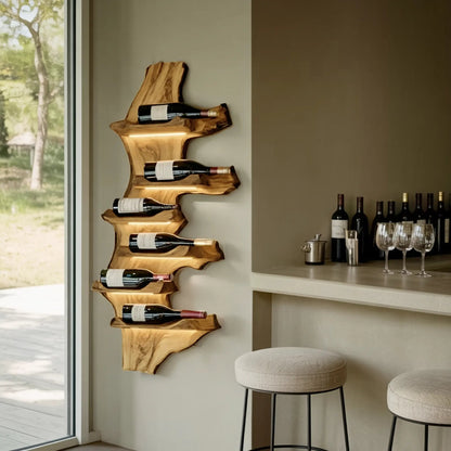 Farmhouse Live Edge Wine Holder For Entryway Furniture Decor Kitchnce