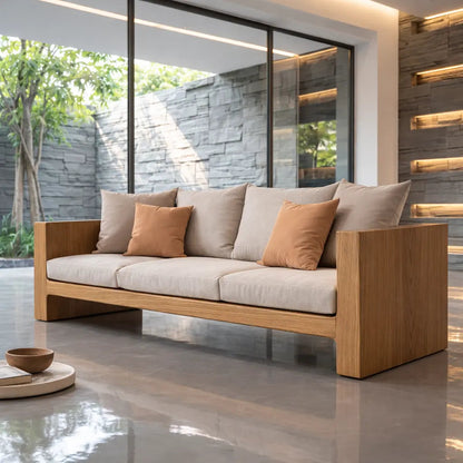 Minimalist Solid Wood Sofa Frame Modern Wooden Couch Base for Living Room Kitchnce