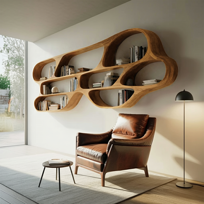 Organic Wall Bookcase For Bedroom Interior Design Kitchnce