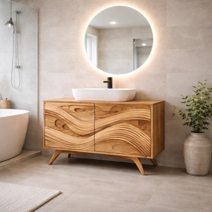 Solid Wood Bathroom Vanity for Modern Bathroom with Storage Cabinet