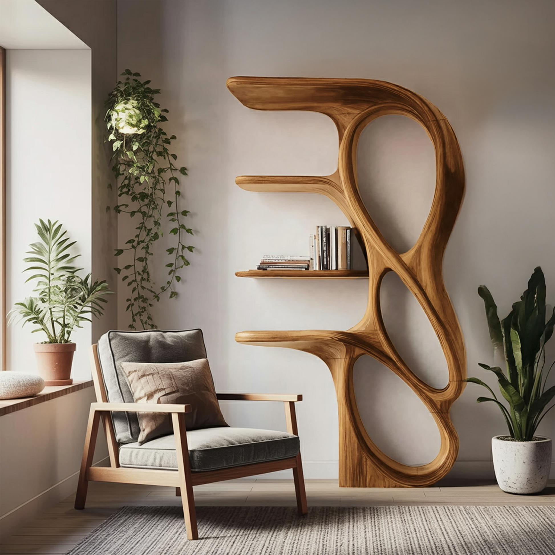 Contemporary Art Bookshelf For Living Room Decor Kitchnce