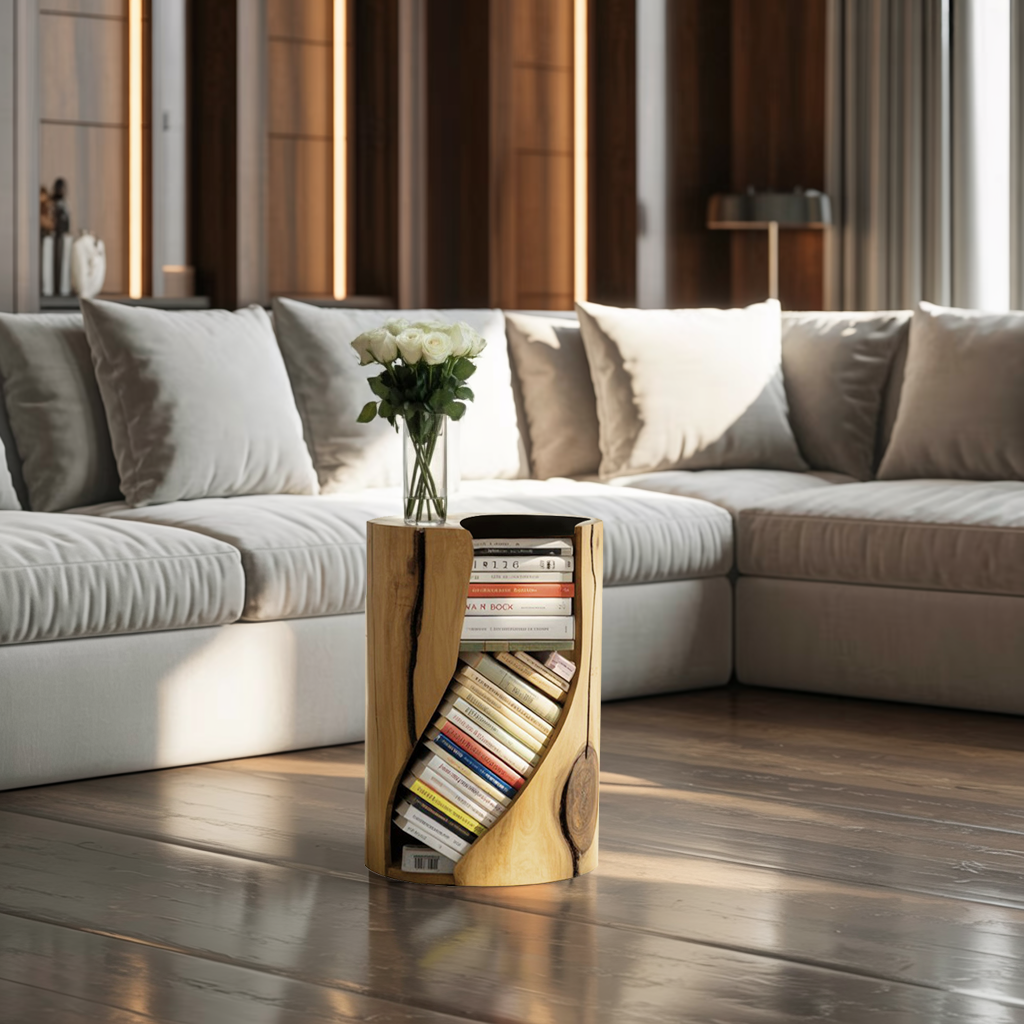 Modern Organic Bookcase With Accent Design For Living Room Kitchnce