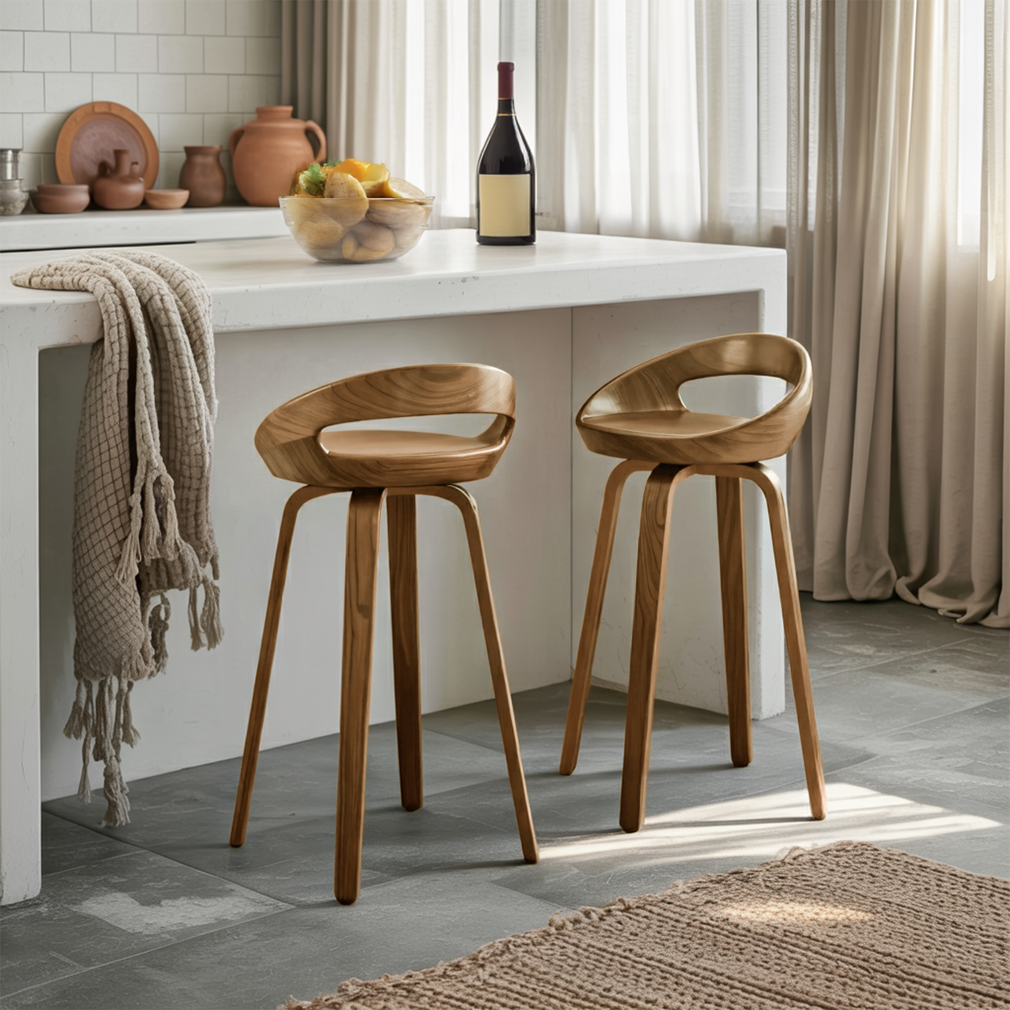 Modern Curved Bar Stools For Kitchen Island Counter Dining Kitchnce