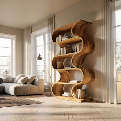 Minimal Wall Bookcase For Living Room Or Entryway Kitchnce