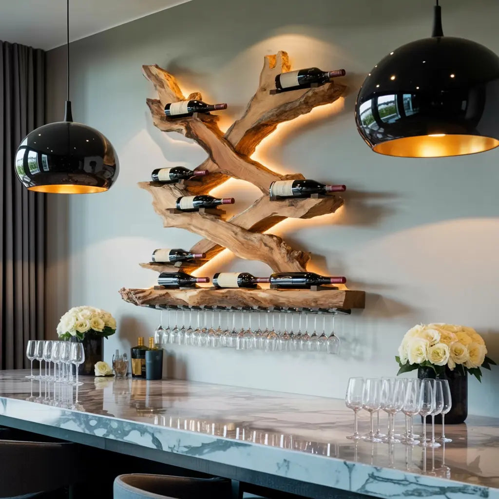 Mid Century Wine Rack For Living Room Bottle Display Kitchnce