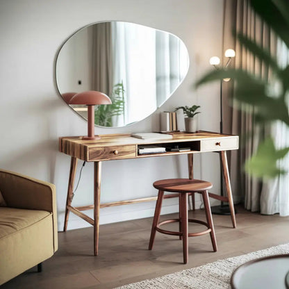 Mid Century Desk With Drawer For Home Office And Workspace Kitchnce