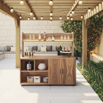 Contemporary Outdoor Bar Table With Hidden Storage For Garden Or Poolside Kitchnce