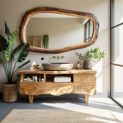 Farmhouse Wooden Vanity For Bathroom Interior Design Kitchnce