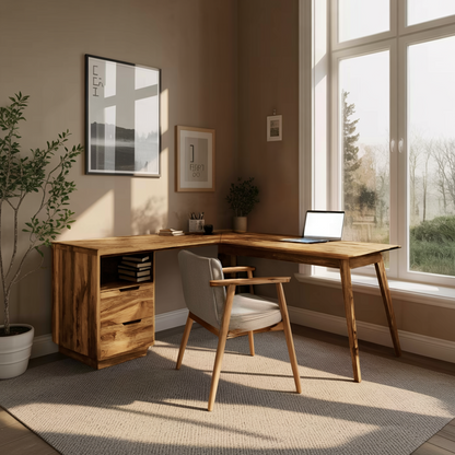 Minimal L Shaped Desk For Home Workspace Kitchnce