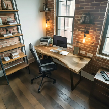 Modern Live Edge Desk For Minimalist Home Office Placement Kitchnce