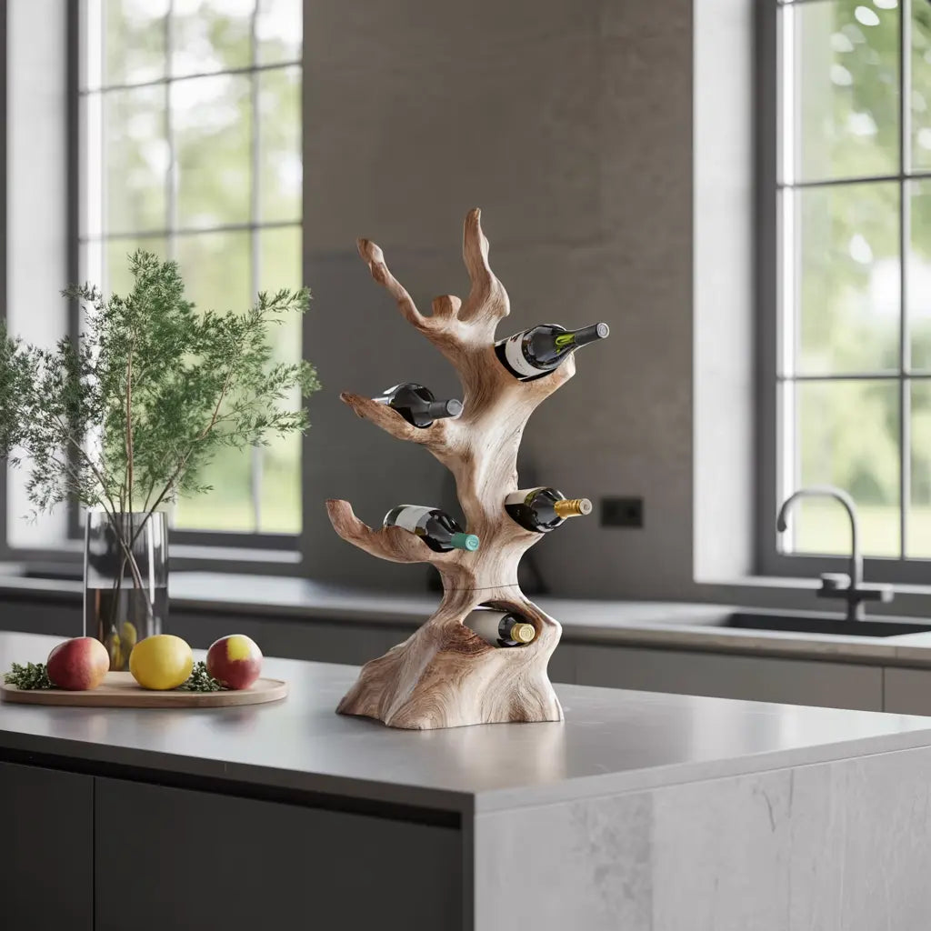 Farmhouse Wine Stand For Kitchen Wine Display Rack Kitchnce