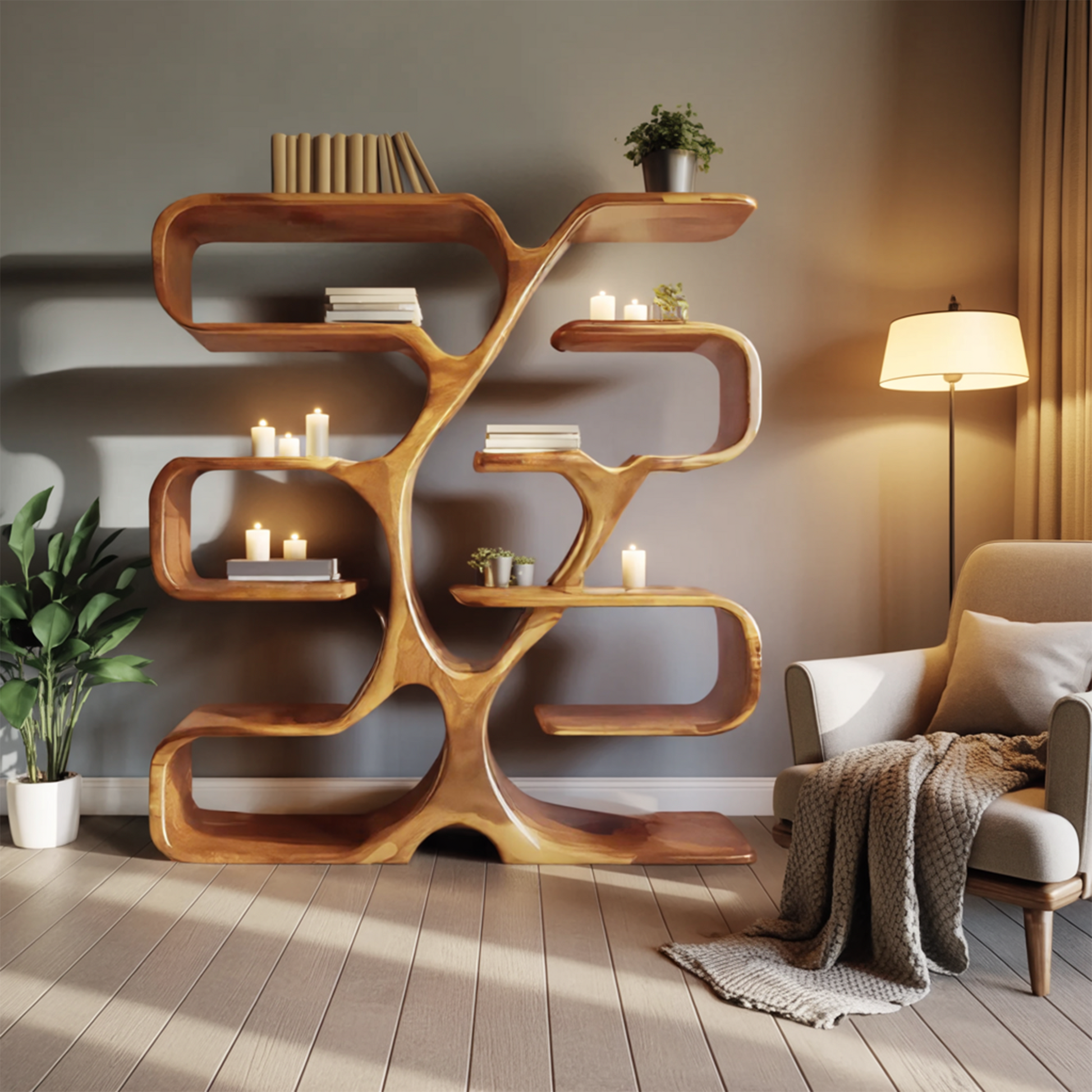 Artistic Bookshelf Display For Living Room Or Home Office Kitchnce