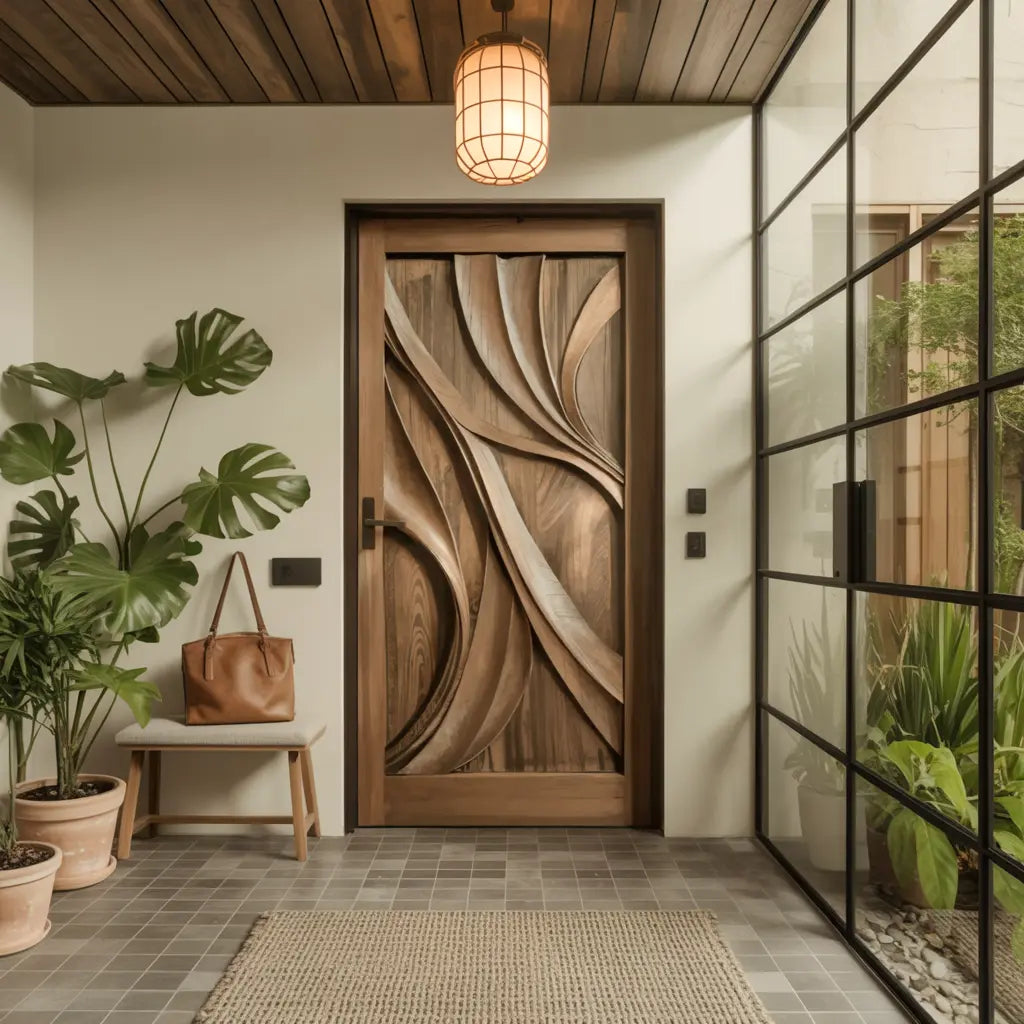 Artistic Carved Door Design For Hallway And Entrance Kitchnce