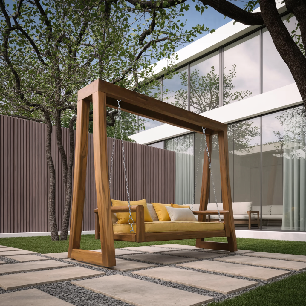 Contemporary Outdoor Swing Bench For Garden Patio Relaxation Kitchnce