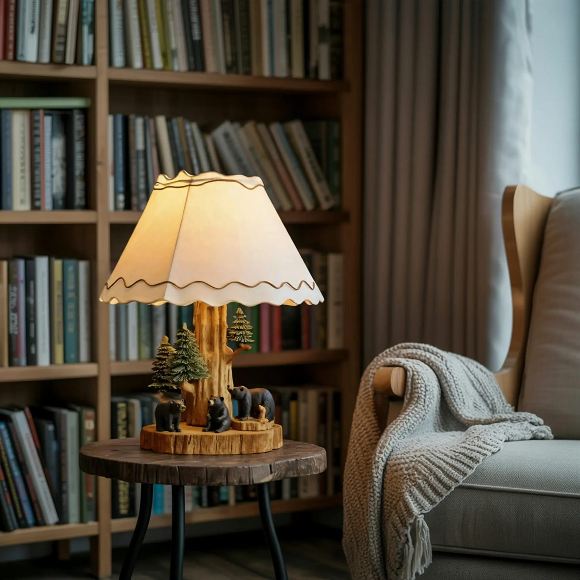 Rustic Bear Table Lamp For Cozy Winter Decor Kitchnce