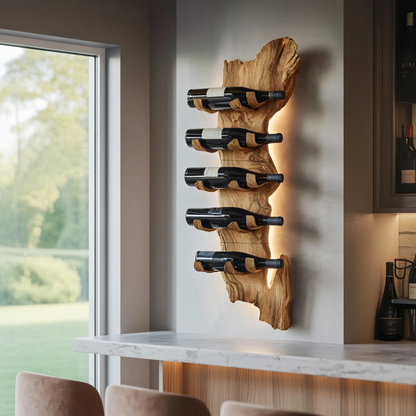 Farmhouse Solid Wood Wine Rack For Rustic Entryway Design Kitchnce