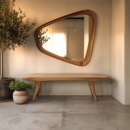 Curved Minimalist Organic Bench For Entryway Bedroom And Living Room Kitchnce