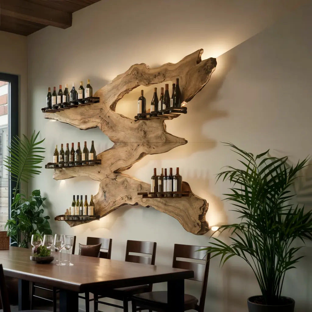 Handcrafted Wine Holder For Kitchen Wine Wall Accent Kitchnce