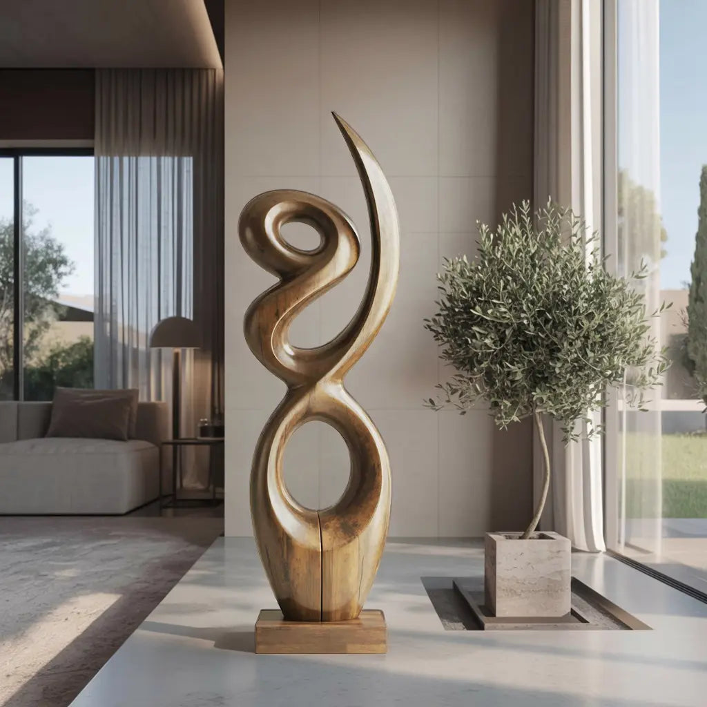 Handcrafted Wooden Abstract Sculpture For Living Room Kitchnce