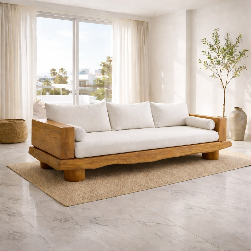 Solid Wood Platform Sofa Luxury Modern Style