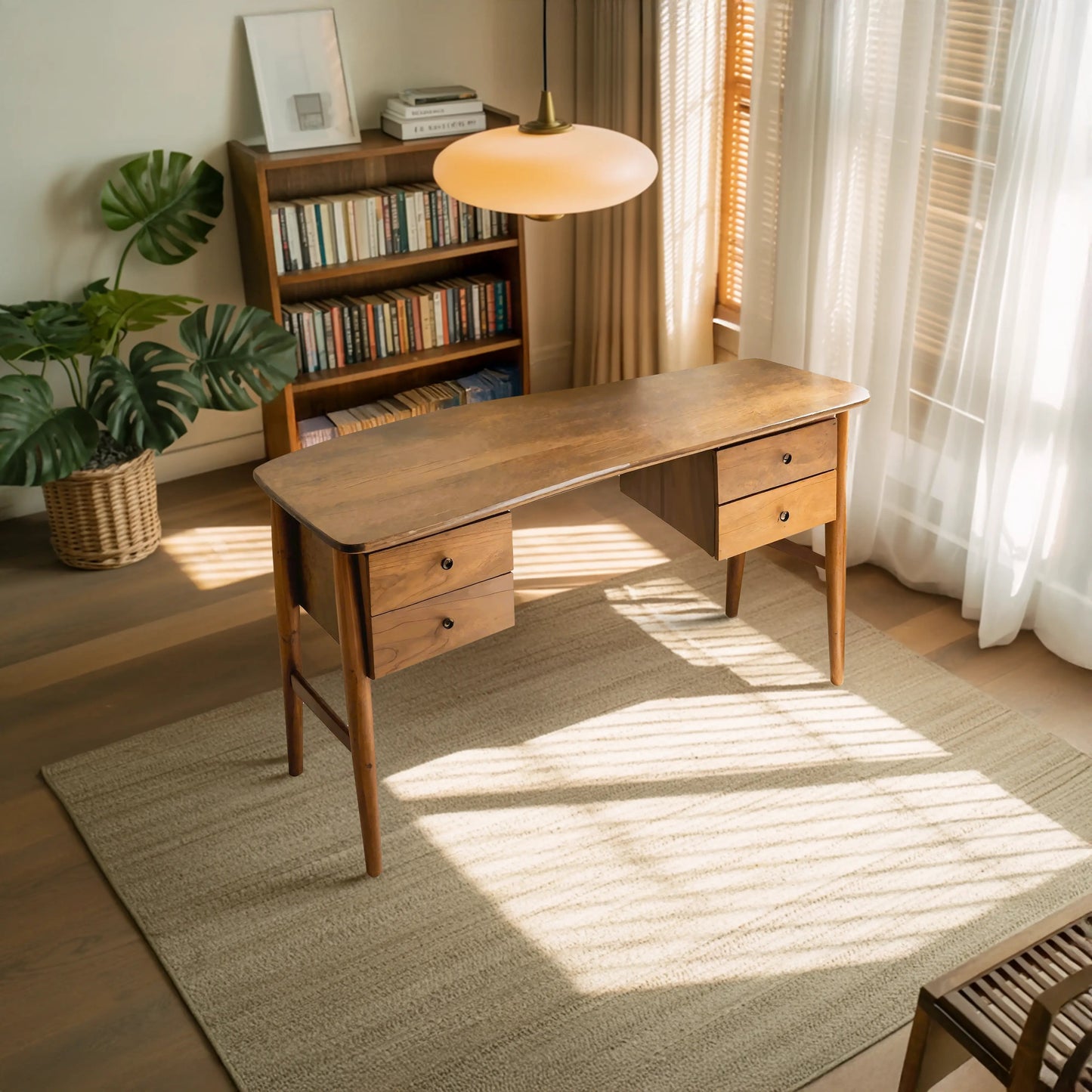 Mid Century Writing Desk For Bedroom Workspace Or Study Nook Kitchnce
