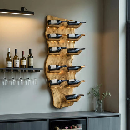 Farmhouse Live Edge Wine Holder For Living Room Furniture Kitchnce
