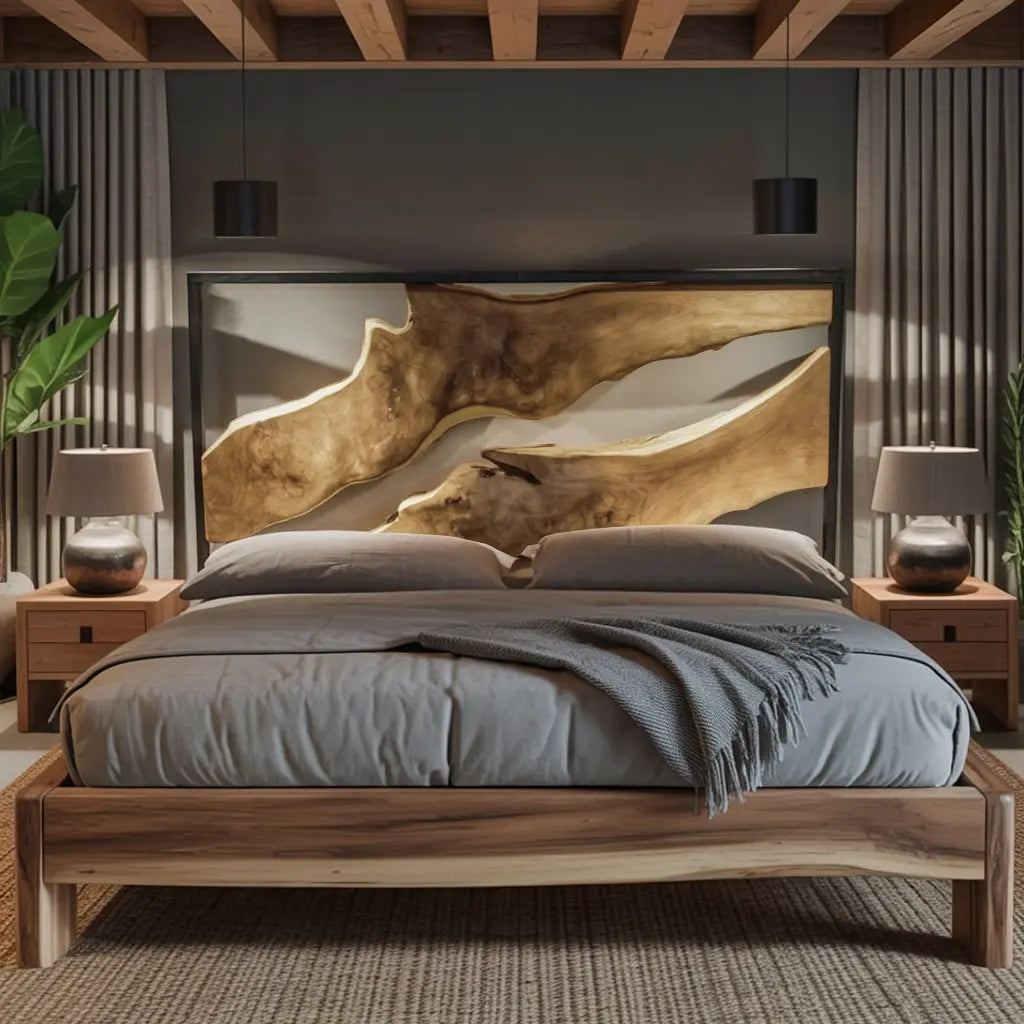 Artistic Live Edge Headboard For Bedroom Centerpiece Kitchnce