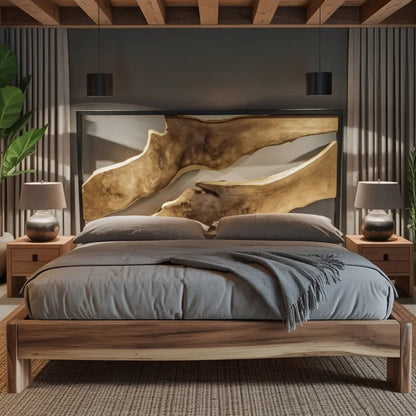 Artistic Live Edge Headboard For Bedroom Centerpiece Kitchnce