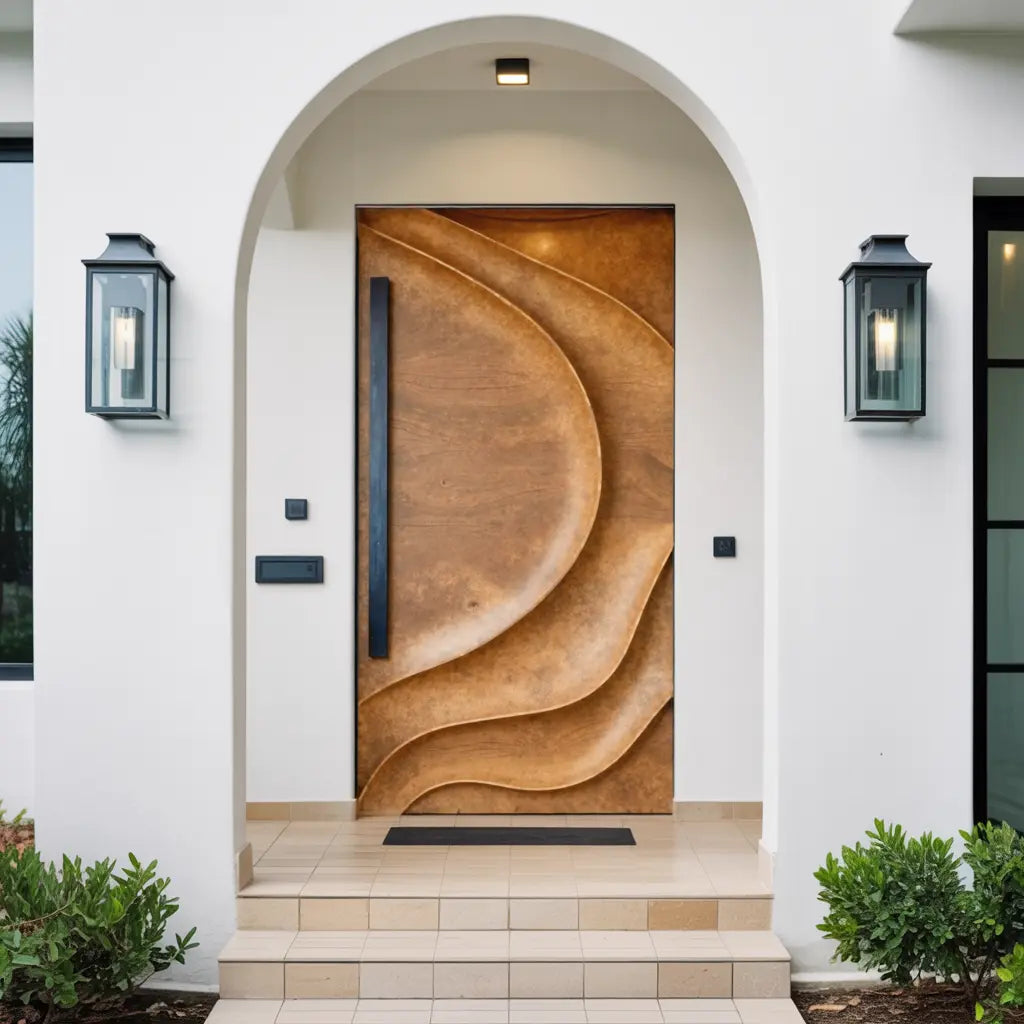Sculptural Front Door Design For Modern Entryway Kitchnce