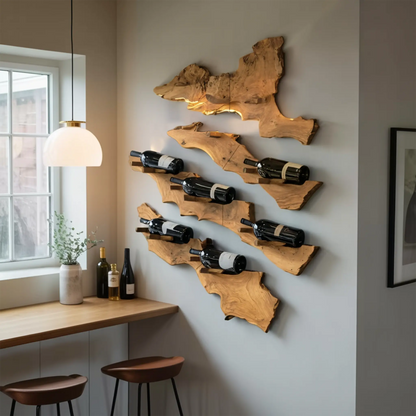 Handcrafted Wooden Live Edge Wine Holder For Bar Decor Ideas Kitchnce