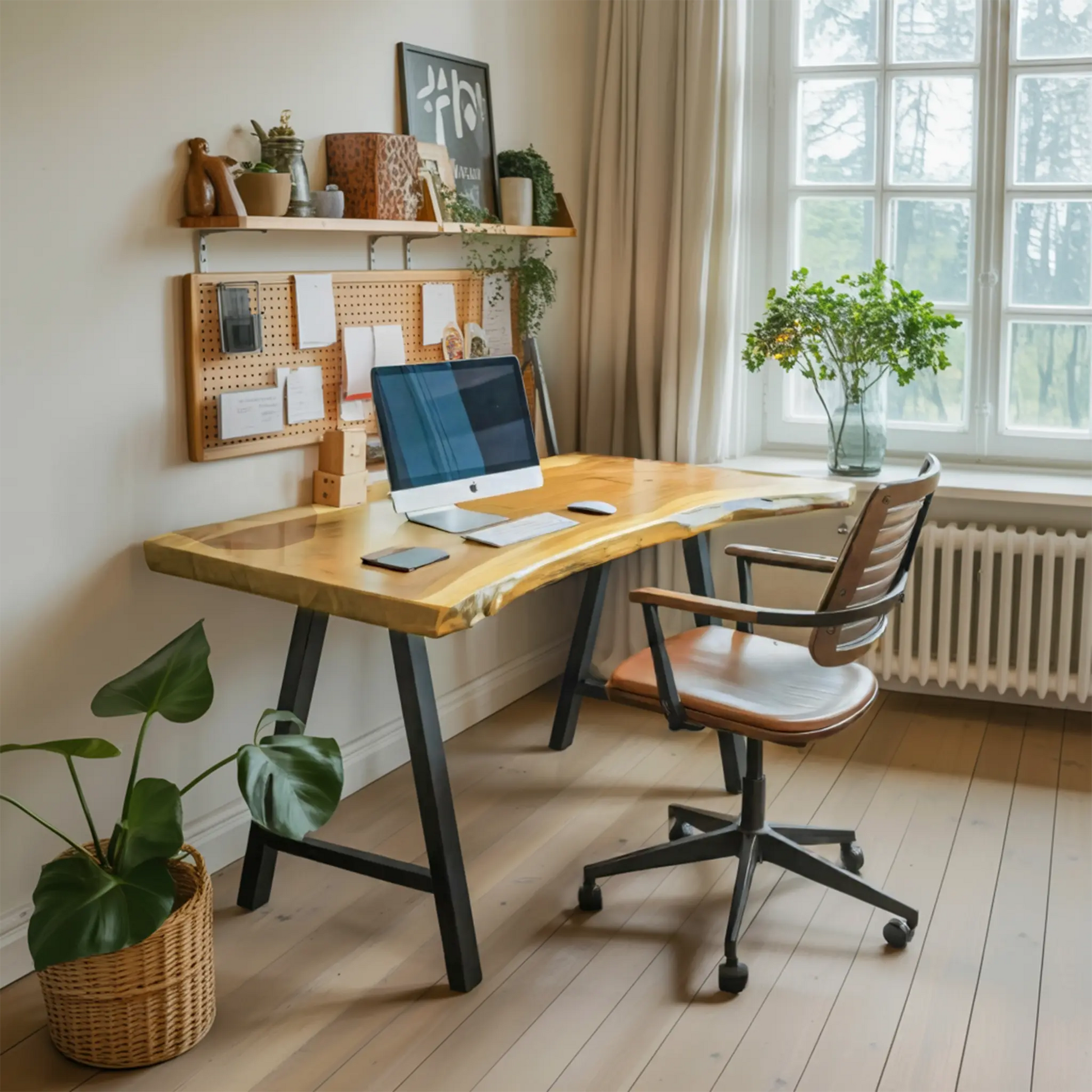 Rustic Live Edge Desk For Home Office Setup Kitchnce