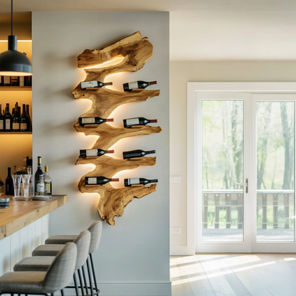 Modern Solid Wood Wine Rack For Living Room Furniture Design Kitchnce