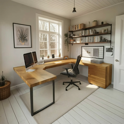 Modern U Shaped Desk For Home Office Use Kitchnce