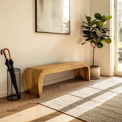Contemporary Bench With Curved Design For Entryway Kitchnce