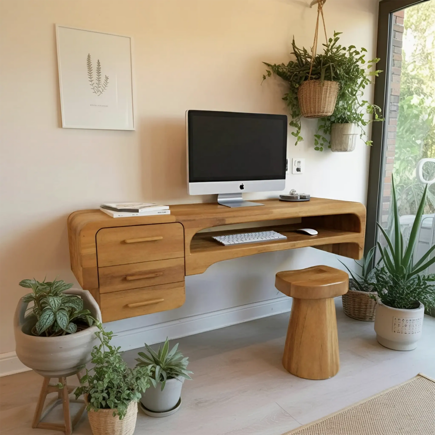 Minimalist Wall Mounted Desk With Drawers Floating Workstation For Bedroom And Office Kitchnce