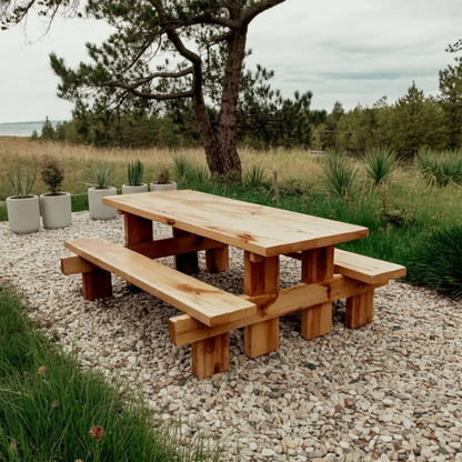 Minimalist Outdoor Picnic Table With Benches For Garden Or Cabin Kitchnce