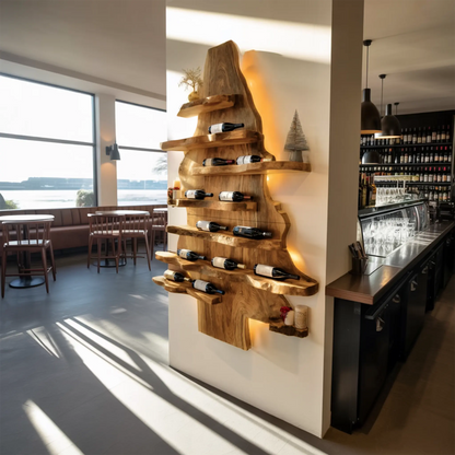 Farmhouse Live Edge Wine Holder For Living Room Wine Display Kitchnce