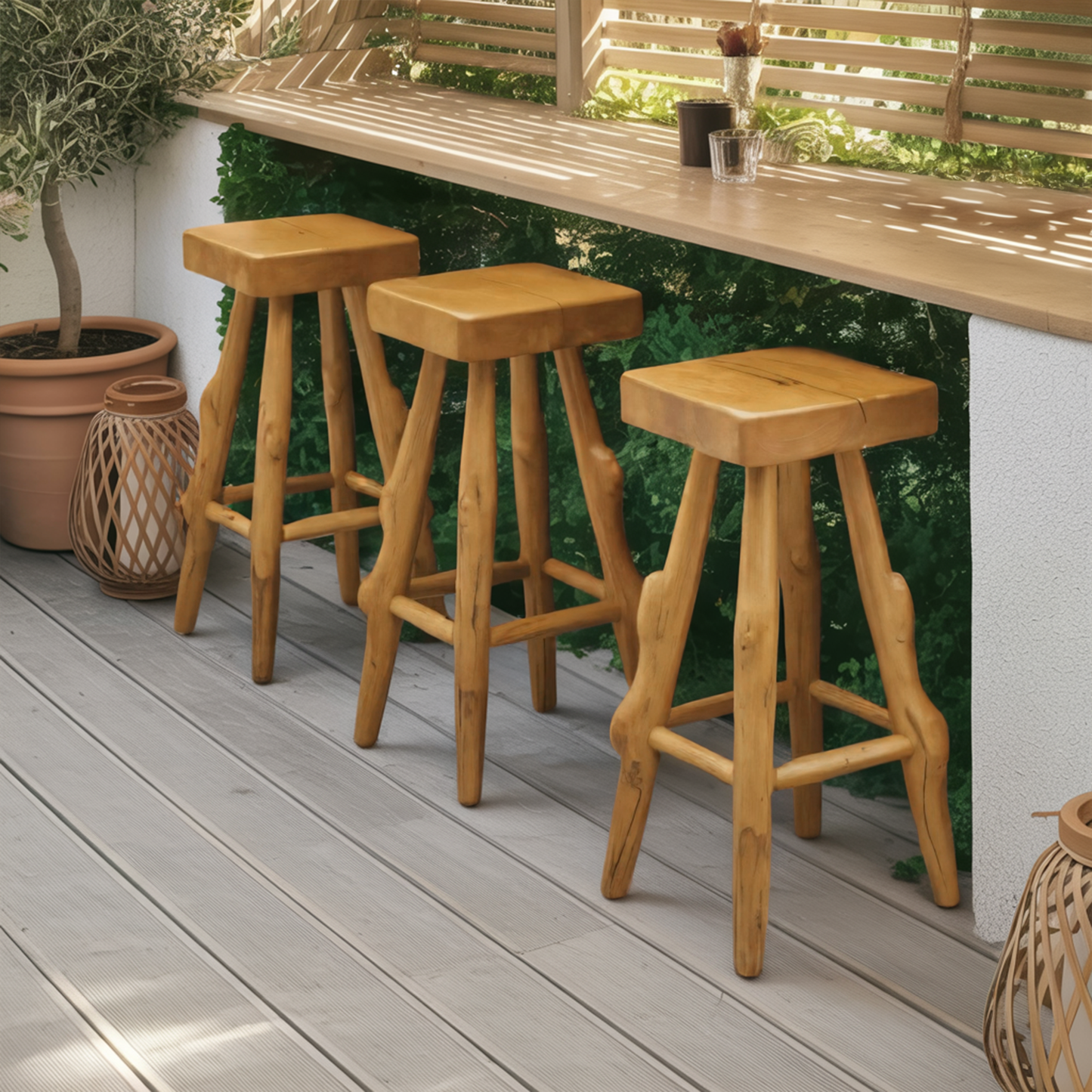 Rustic Handcrafted Bar Stools For Kitchen Or Patio Bar Kitchnce