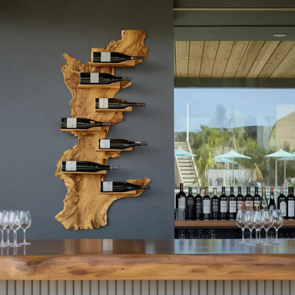 Modern Live Edge Wine Holder For Living Room Furniture Decor Kitchnce