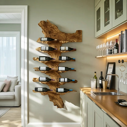 Handcrafted Live Edge Wine Holder For Luxury Furniture Decor Kitchnce