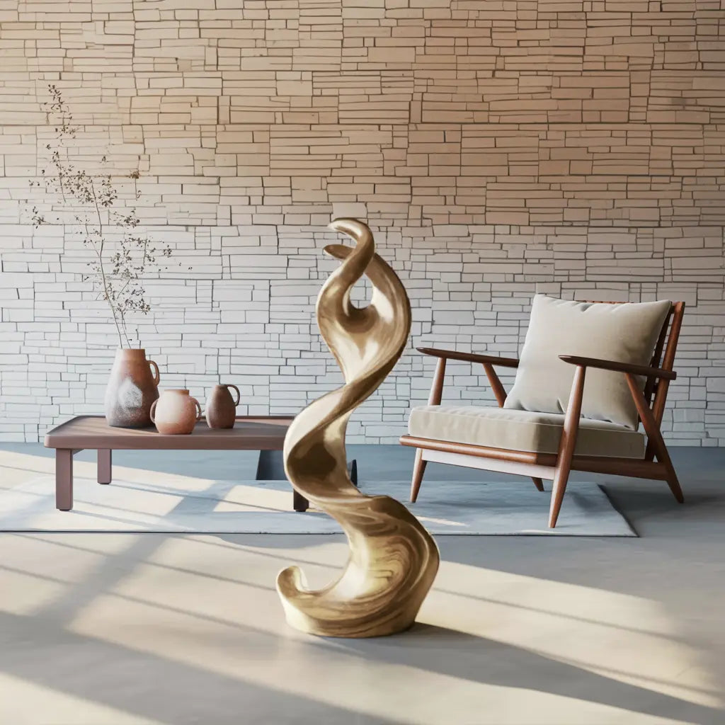 Farmhouse Large Twisted Spiral Floor Art For Living Room Kitchnce