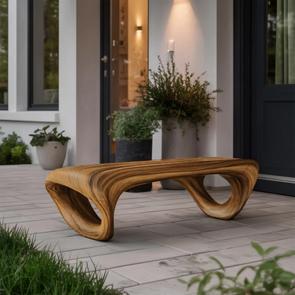 Modern Sculptural Outdoor Bench For Patio Or Garden Decor Kitchnce