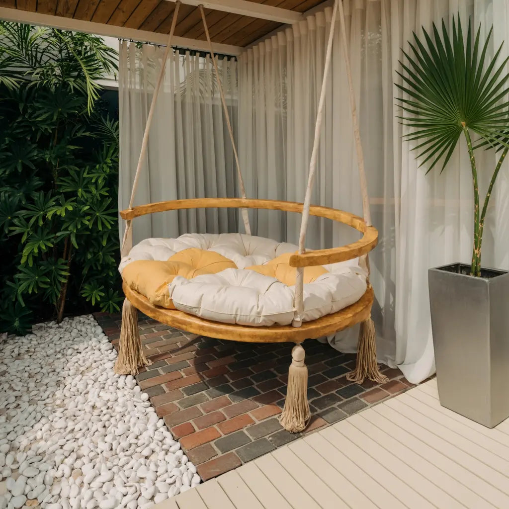 Boho Round Swing Chair For Porch Or Garden Kitchnce