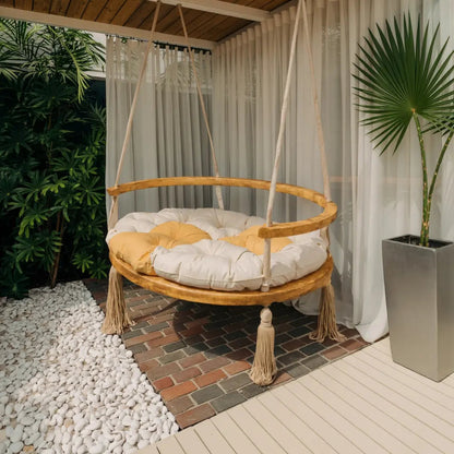 Boho Round Swing Chair For Porch Or Garden Kitchnce