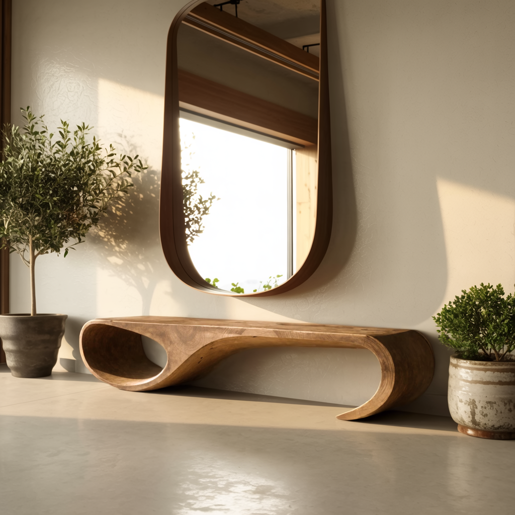 Modern Sculptural Bench For Entryway And Living Room Decor Kitchnce