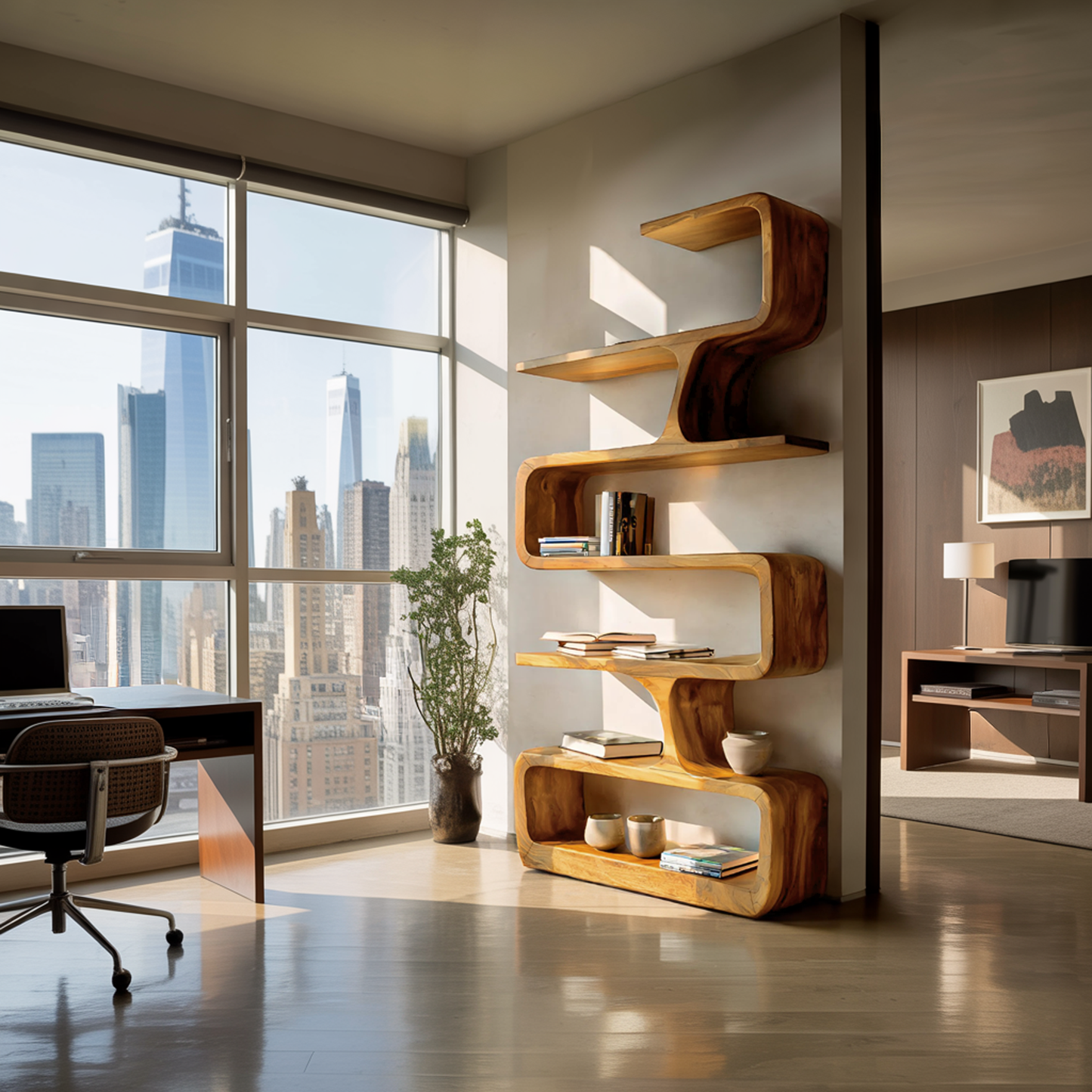 Contemporary Handmade Wooden Bookshelf For Home Styling Kitchnce