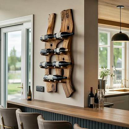 Handcrafted Wall Mount Wine Holder For Living Room Kitchnce