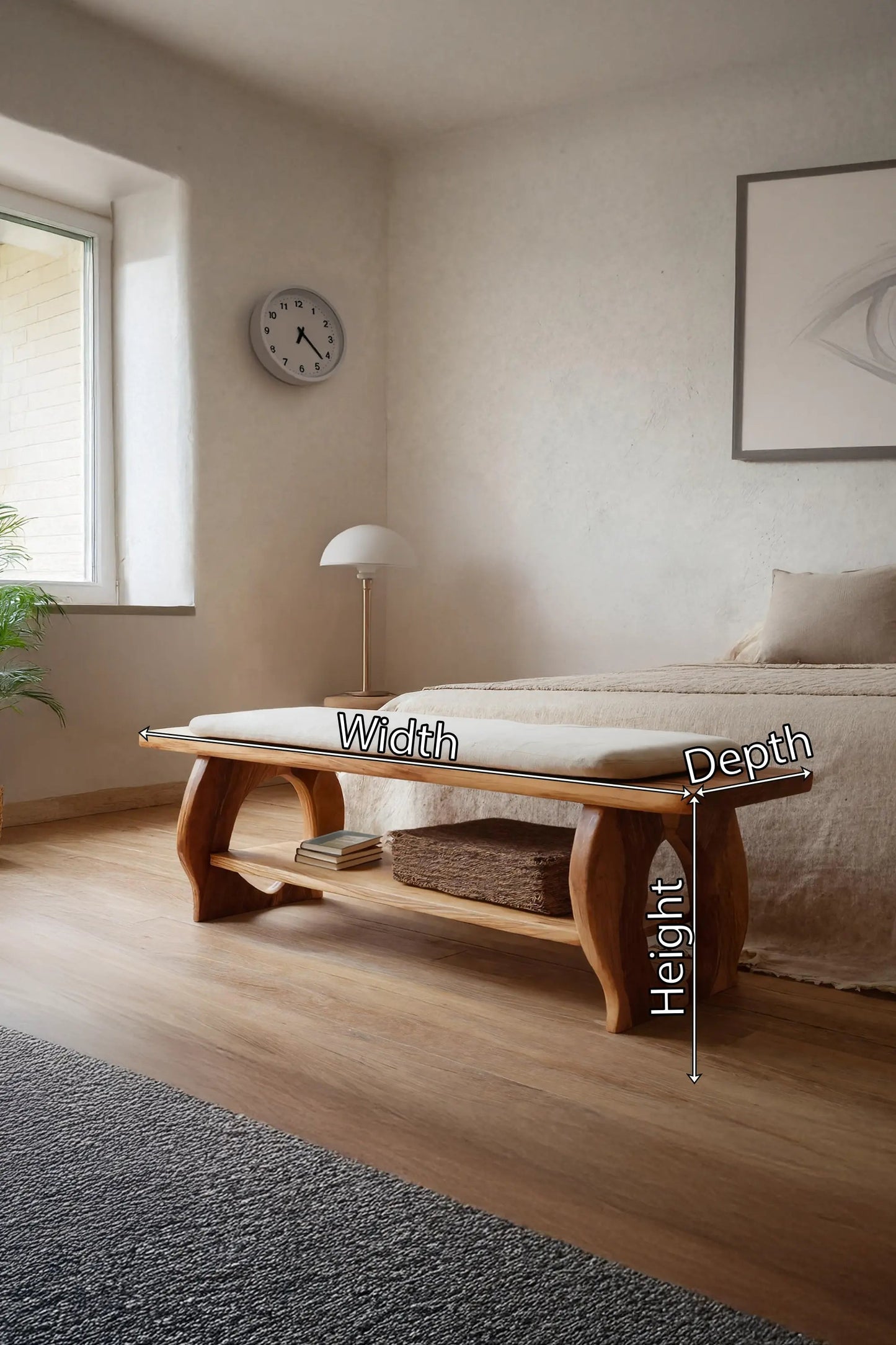 Artisan Curved Wood Bench For Modern Bedroom Design Kitchnce